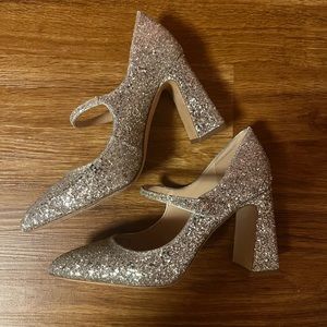 Kate Spade Maren Silver Glitter Shoes Size 7.5